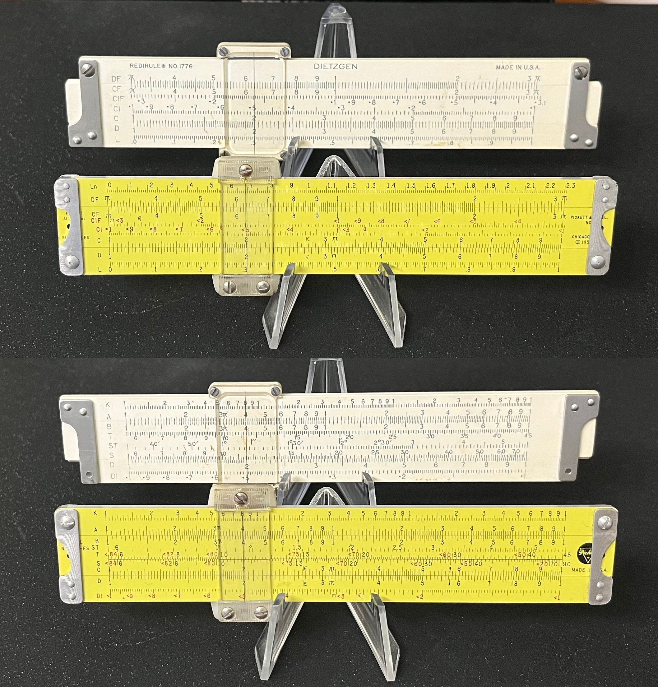 Dietzgen Redirule 1776 and Pickett N1006-ES